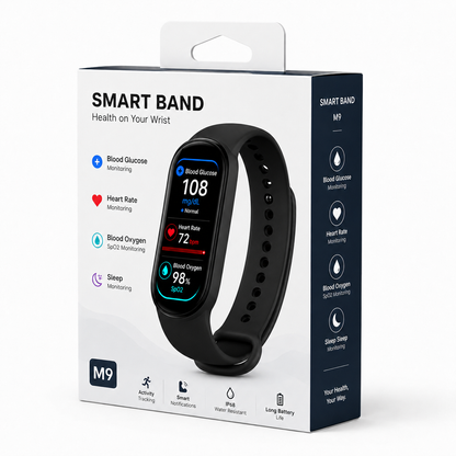 🔥80% OFF Launch Offer 🏆 2026 Pryxo™ M9 Non-Invasive Smart Band 📈12 health reports - No-Prick