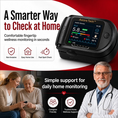 Aurora Tech™ Non-Invasive AI Blood Glucose Meter | High-Precision 99.9% Accuracy | TGA Certified