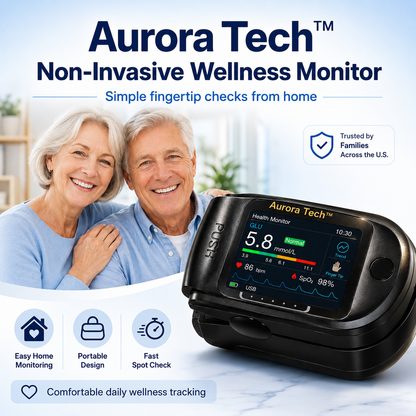 Aurora Tech™ Non-Invasive AI Blood Glucose Meter | High-Precision 99.9% Accuracy | TGA Certified